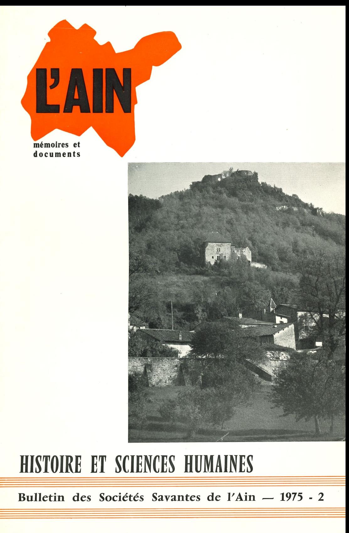 Bulletin des Sociétés Savantes de l&rsquo;Ain – Histoire et sciences humaines – 1975 – 2