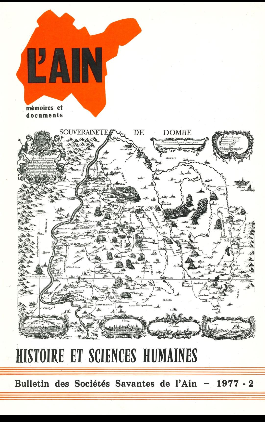 Bulletin des Sociétés Savantes de l&rsquo;Ain – Histoire et sciences humaines – 1977 – 2