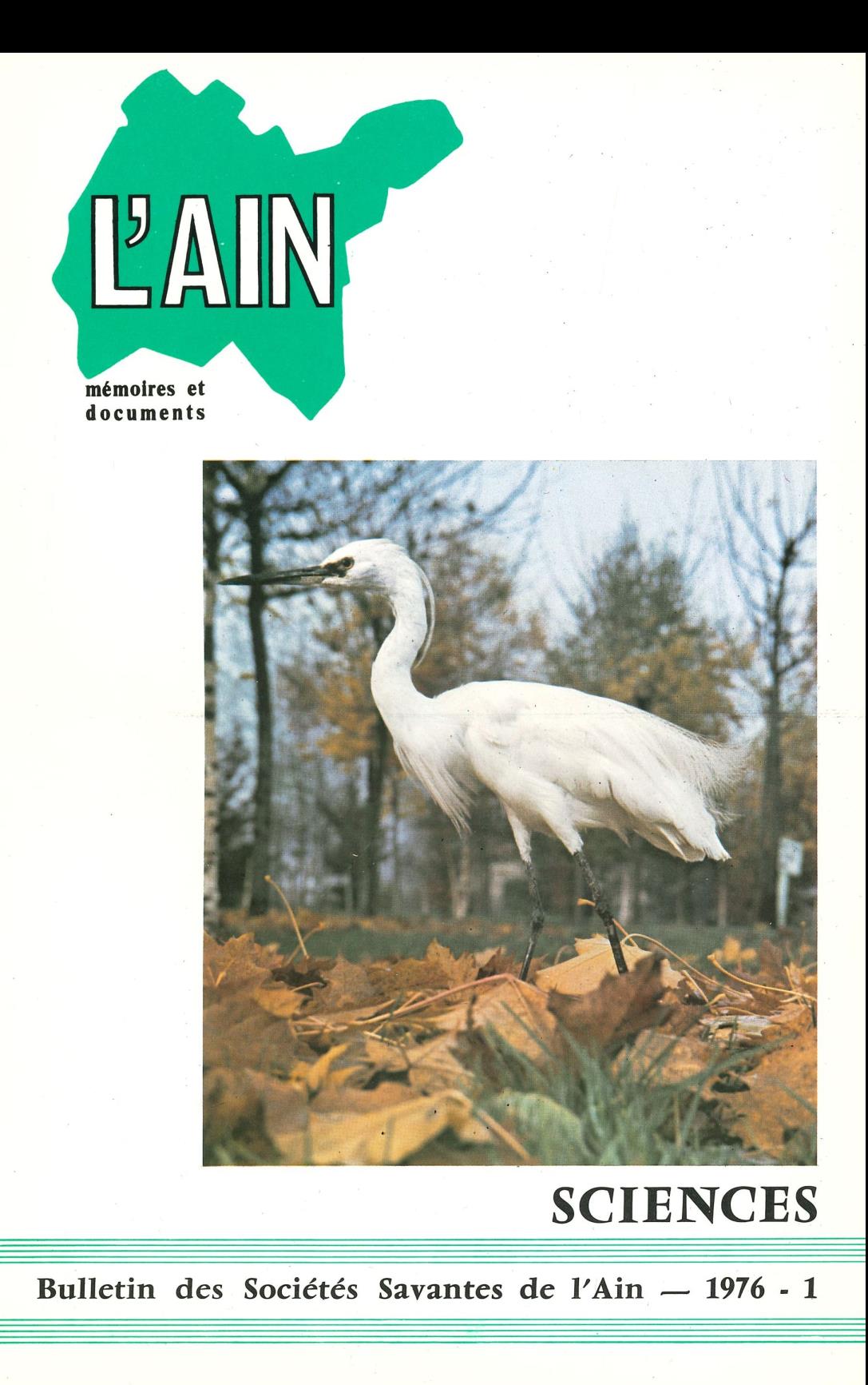 Bulletin des Sociétés Savantes de l&rsquo;Ain – Sciences – 1976 – 1