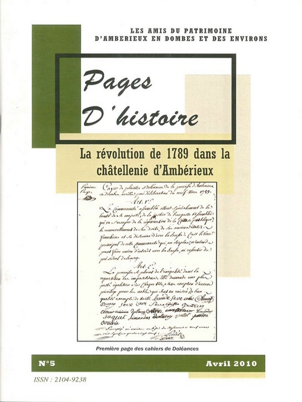 La Révolution de 1789 dans la châtellenie d&rsquo;Ambérieux