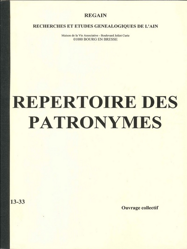 Répertoire des patronymes