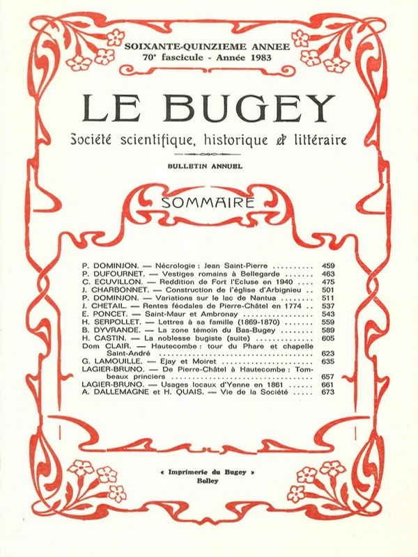Revue – Le Bugey n°70