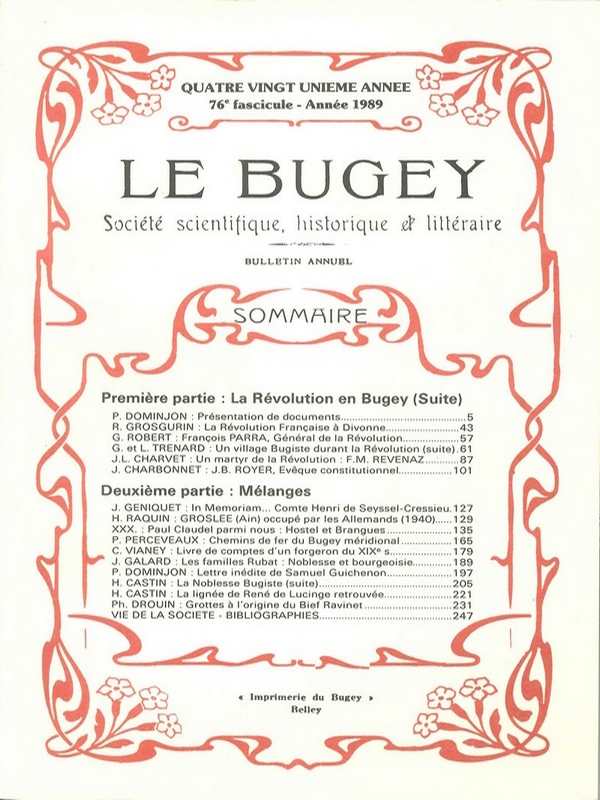 Revue Le Bugey n°76