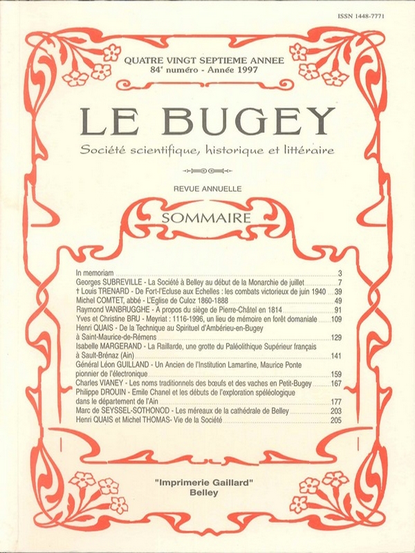 Revue – Le Bugey n°84